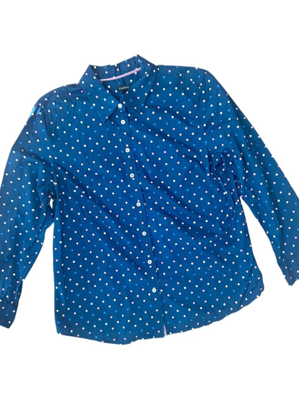 Talbots The Classic Casual Shirt Multi-Color Polka Dots Size XL Preppy Size 16 - Picture 12 of 12